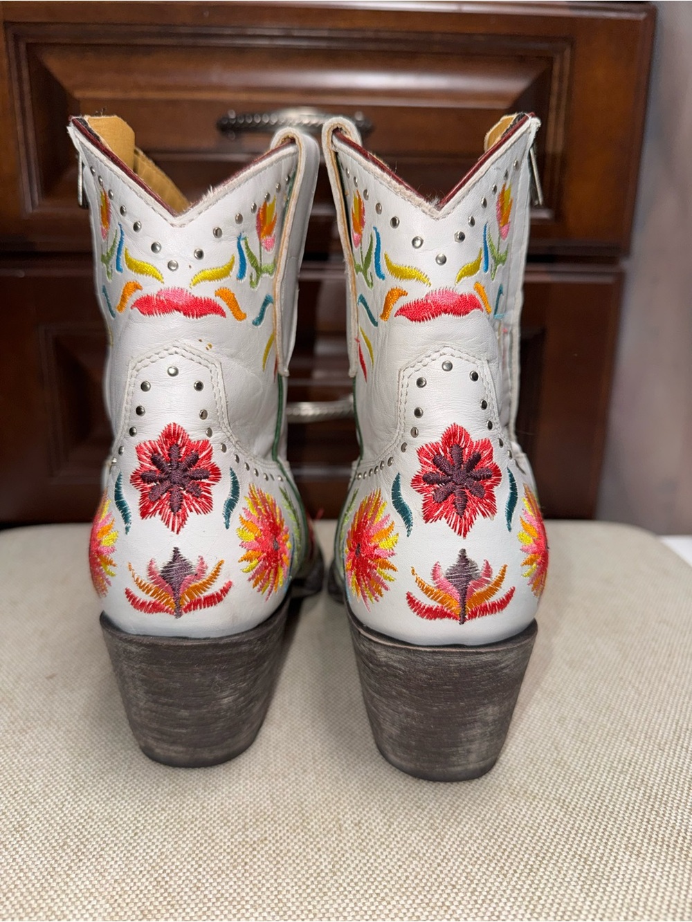 Old Gringo Summer Soul White Multicolor Floral Cowboy Boots 7.5 - Picture 5 of 12